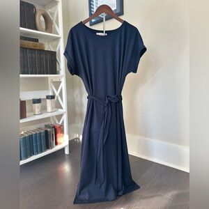 LOFT Navy Blue Midi Dress Size XL